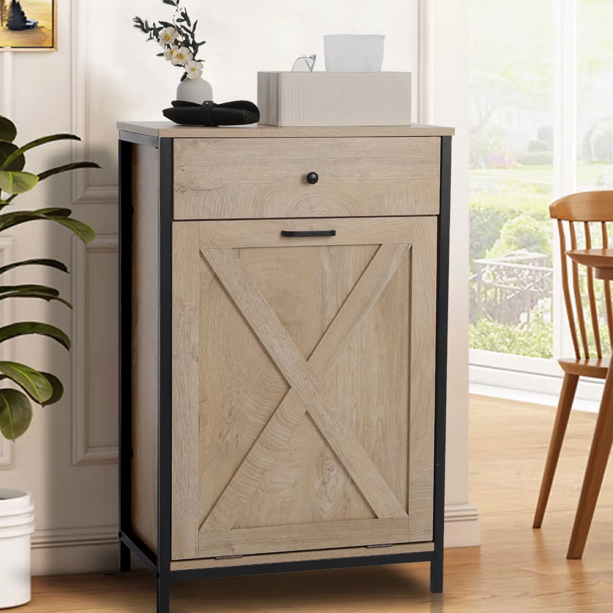10 Gallon Tilt Out Trash Cabinet Wood Kitchen Island Storage I6155