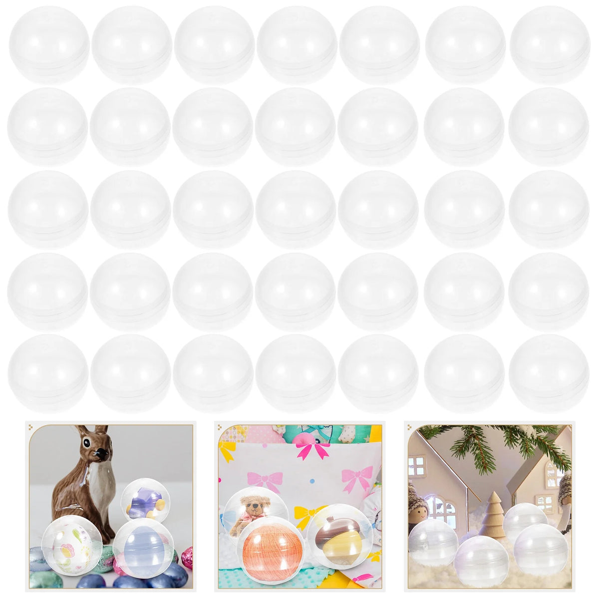 100pcs Clear Plastic Fillable Balls B8469