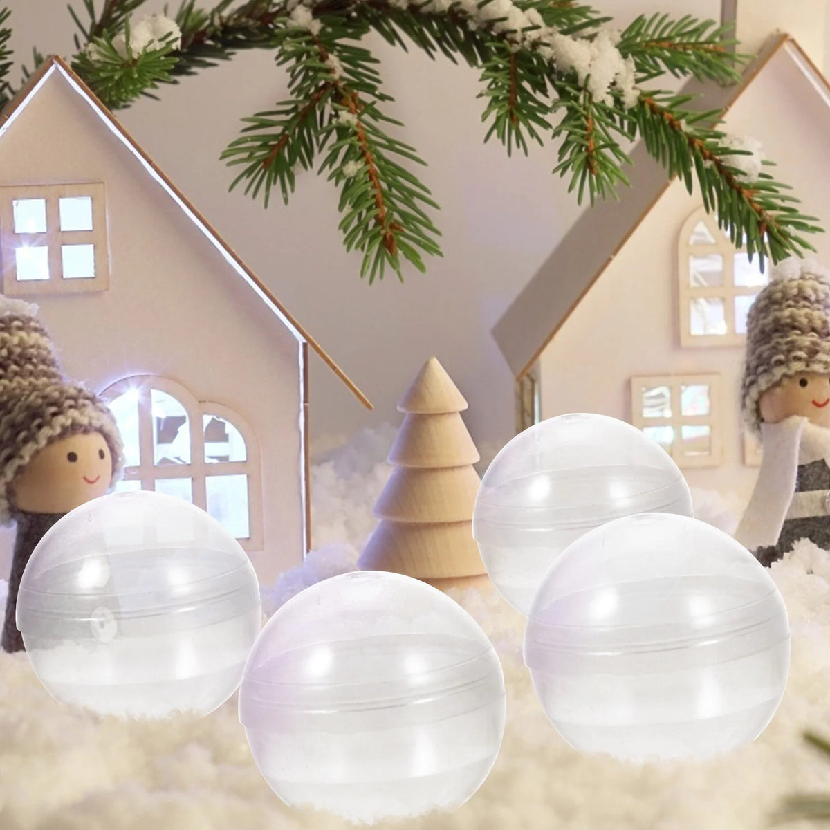 100pcs Clear Plastic Fillable Balls B8469