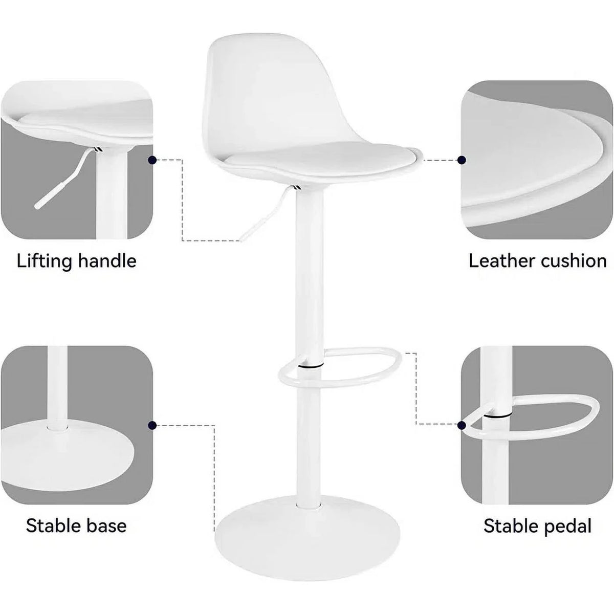 Swivel Bar Stools with Adjustable Height Set of 4 H927