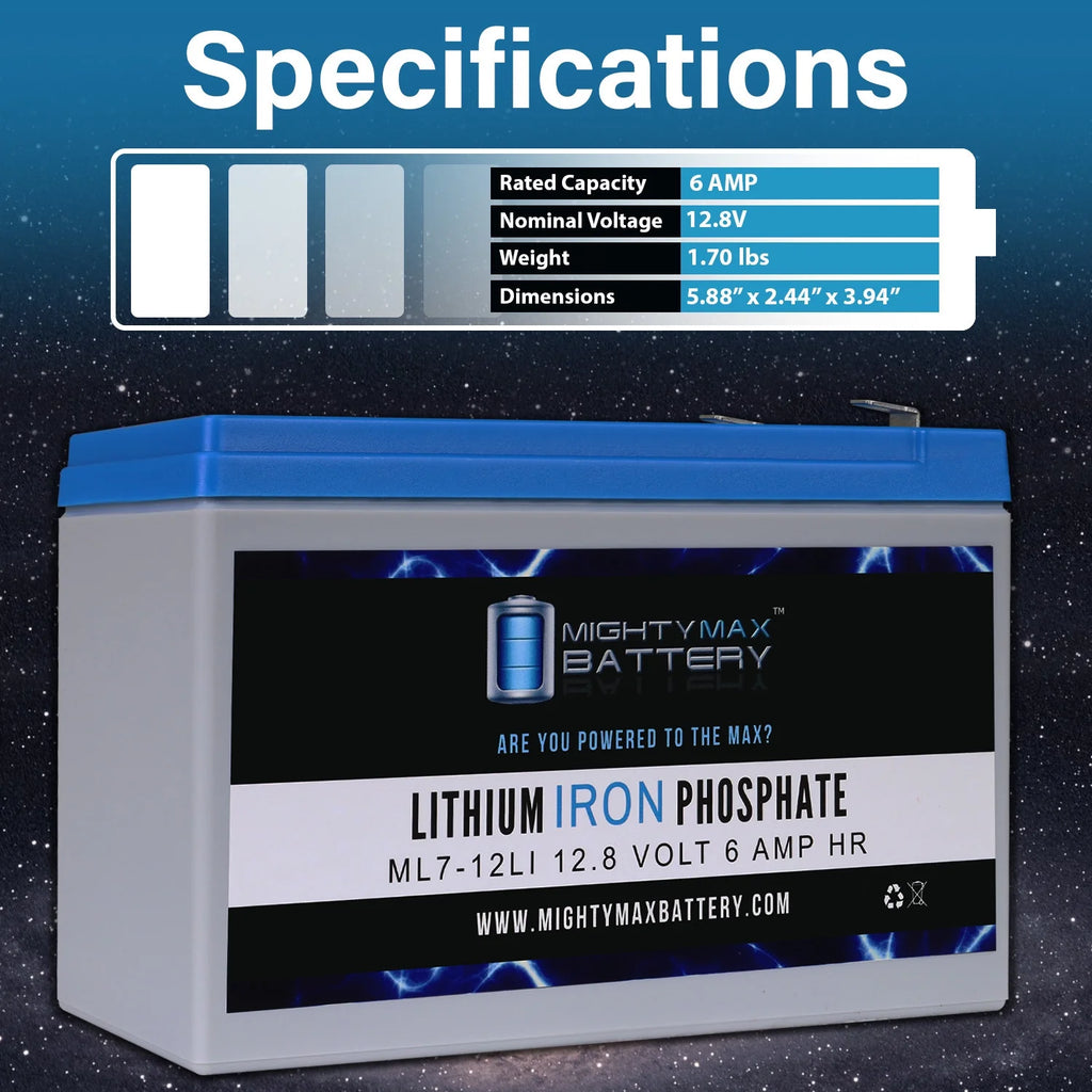 12V 7AH Lithium Replacement Battery 3 Pack F2854