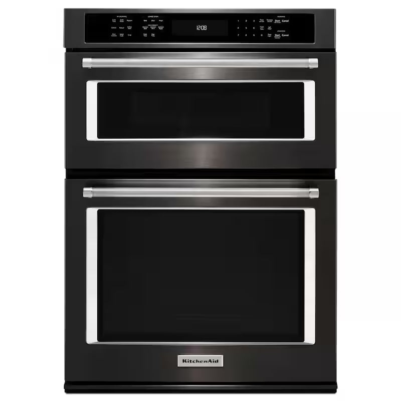 Black Stainless Electric Convection Wall Oven with Microwave G646